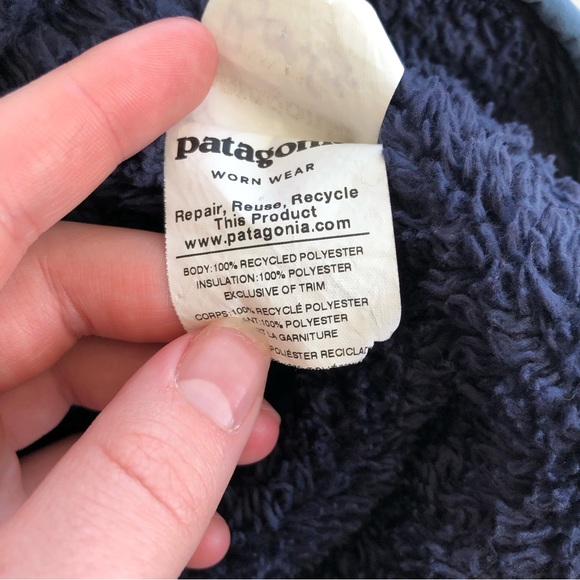 Patagonia Kids Infant Reversible Blue Black Aztec Print Winter Hat - Picture 5 of 6